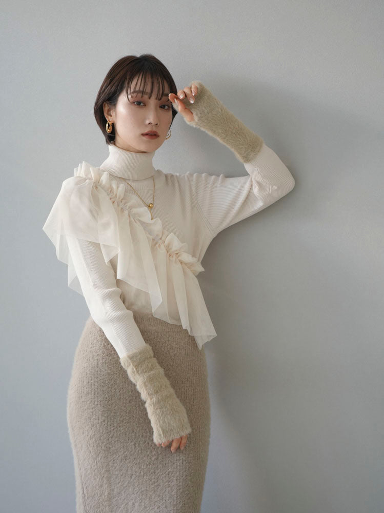 予約]チュールサッシュベルト/アイボリー – Lumier