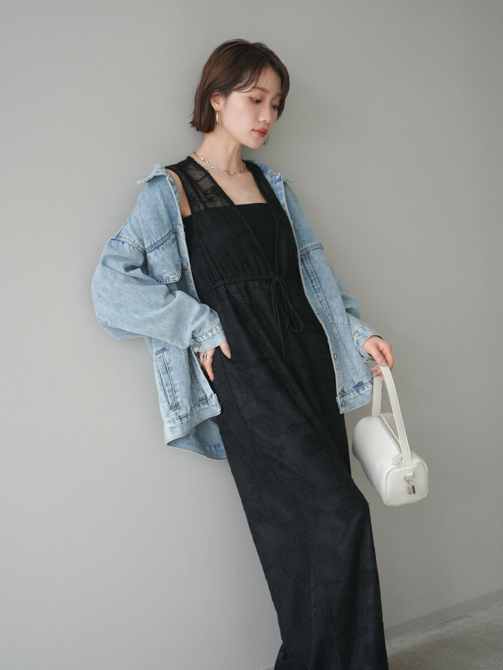 [SET]レース刺繍サロペット+選べるアクセセット(2set)