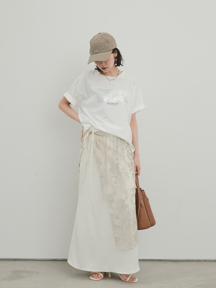 [予約]箔プリントドライタッチコットンTEE /オフ