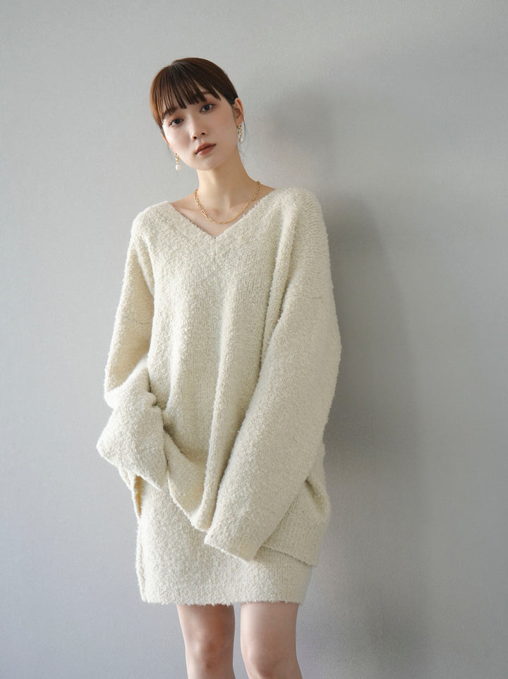 [SET] 橢圓針織衫 & 迷你裙 SET UP