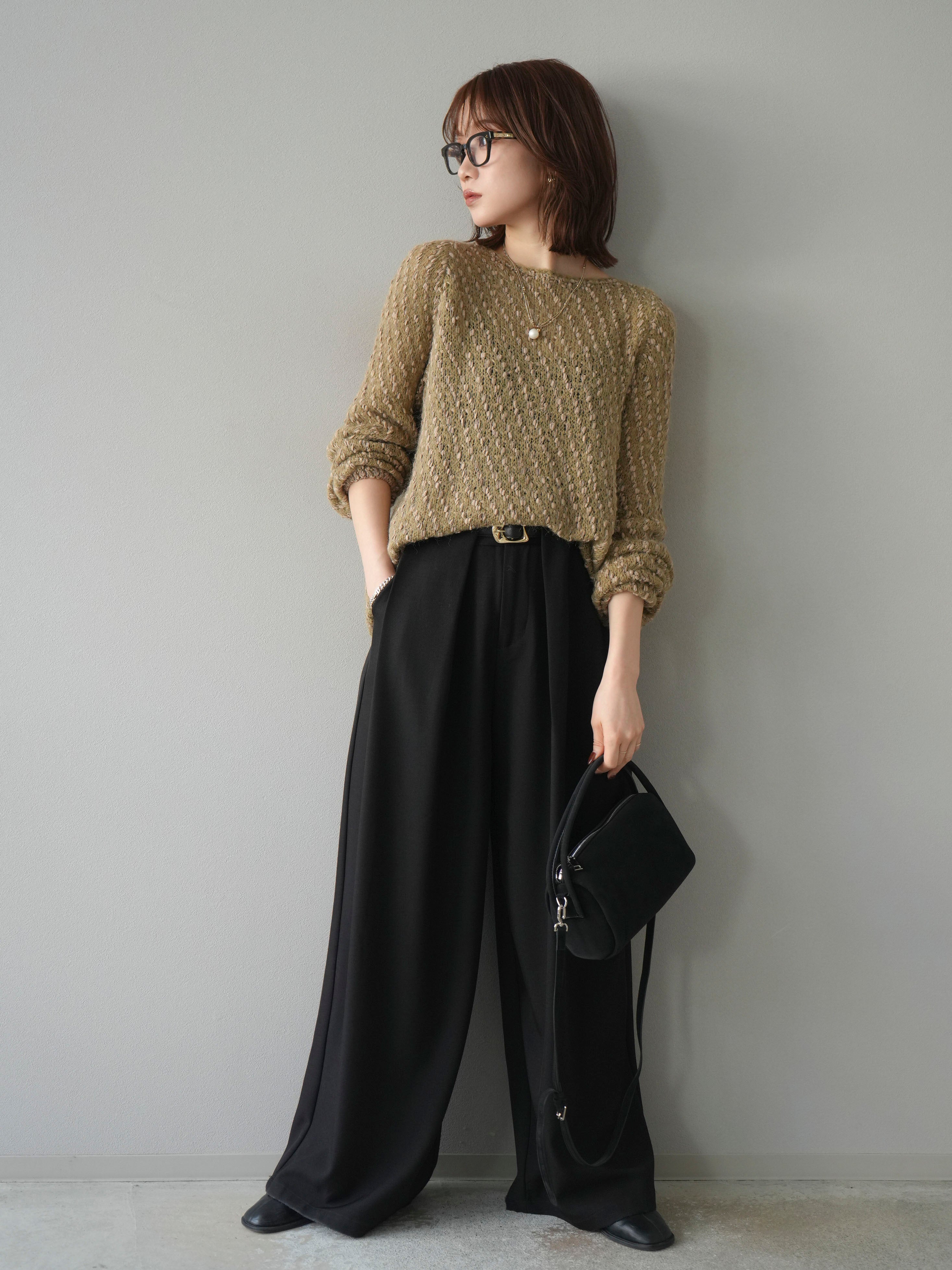 モモンガハウス（ベアー柄・ネル）   秋（冬）仕様  1900円 着回しセット】[SET]求心柄クロップドニットカーディガン+異素材