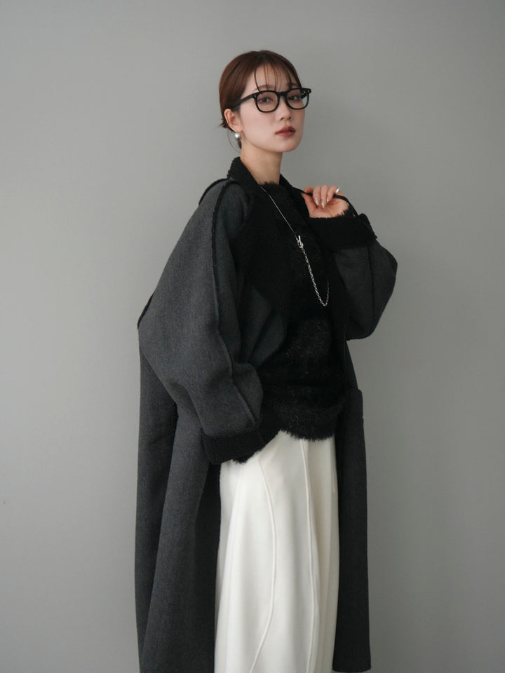 [予約]アウトシーム裏ボアコート/black