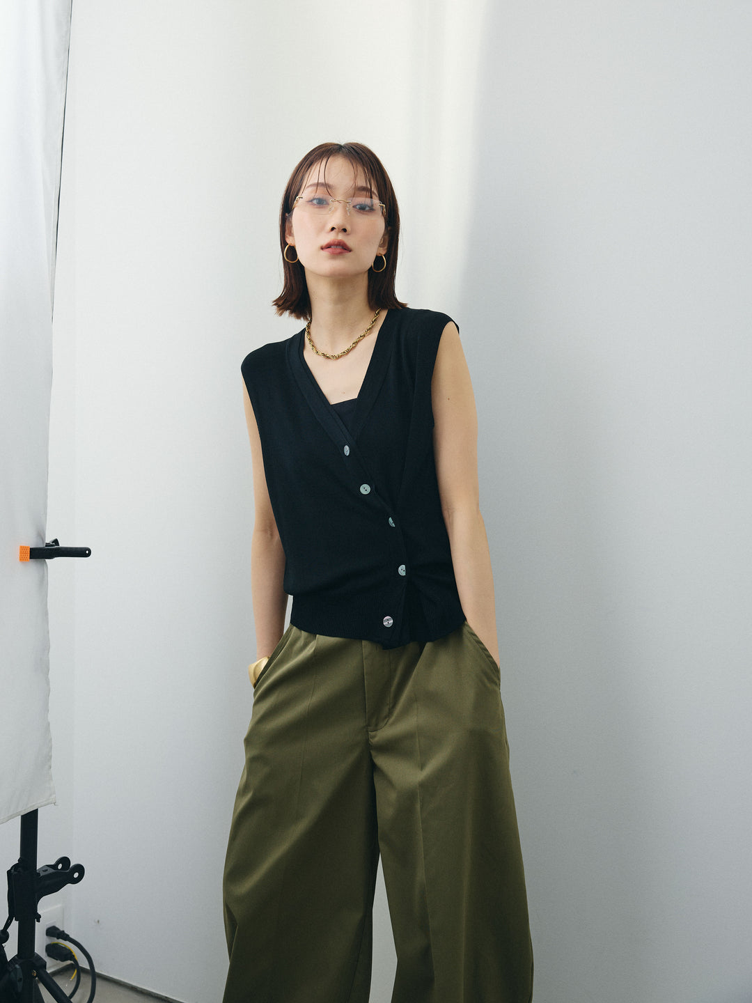 [SET]クールタッチ2WAYデザインニットベスト+クールタッチ2WAYデザインニットベスト(2set)