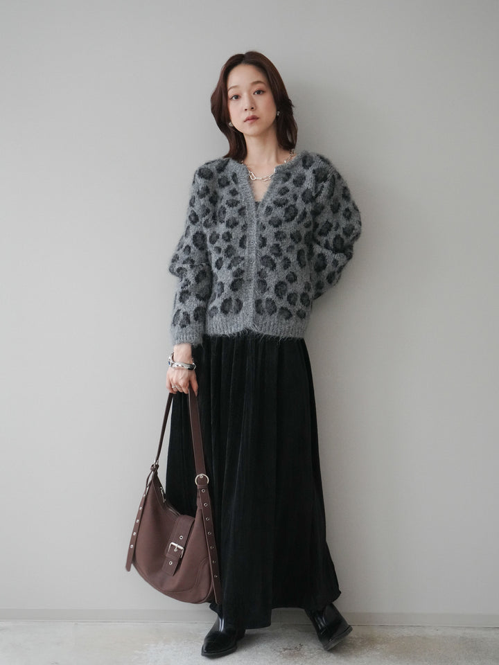 [予約]ワッシャーベロアプリーツスカート/black