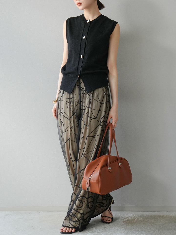 [予約]ラメニットベスト/ブラック