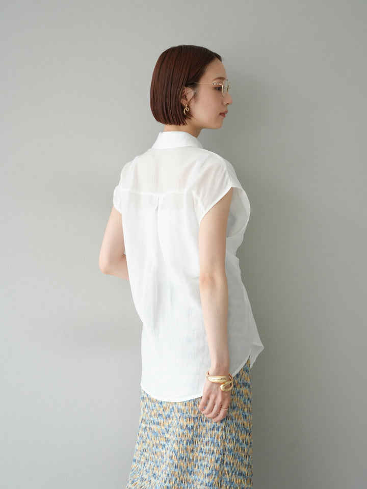 [SET]フロントタイシアーブラウス+マルチカラーランダムプリーツタイトスカート(2set)