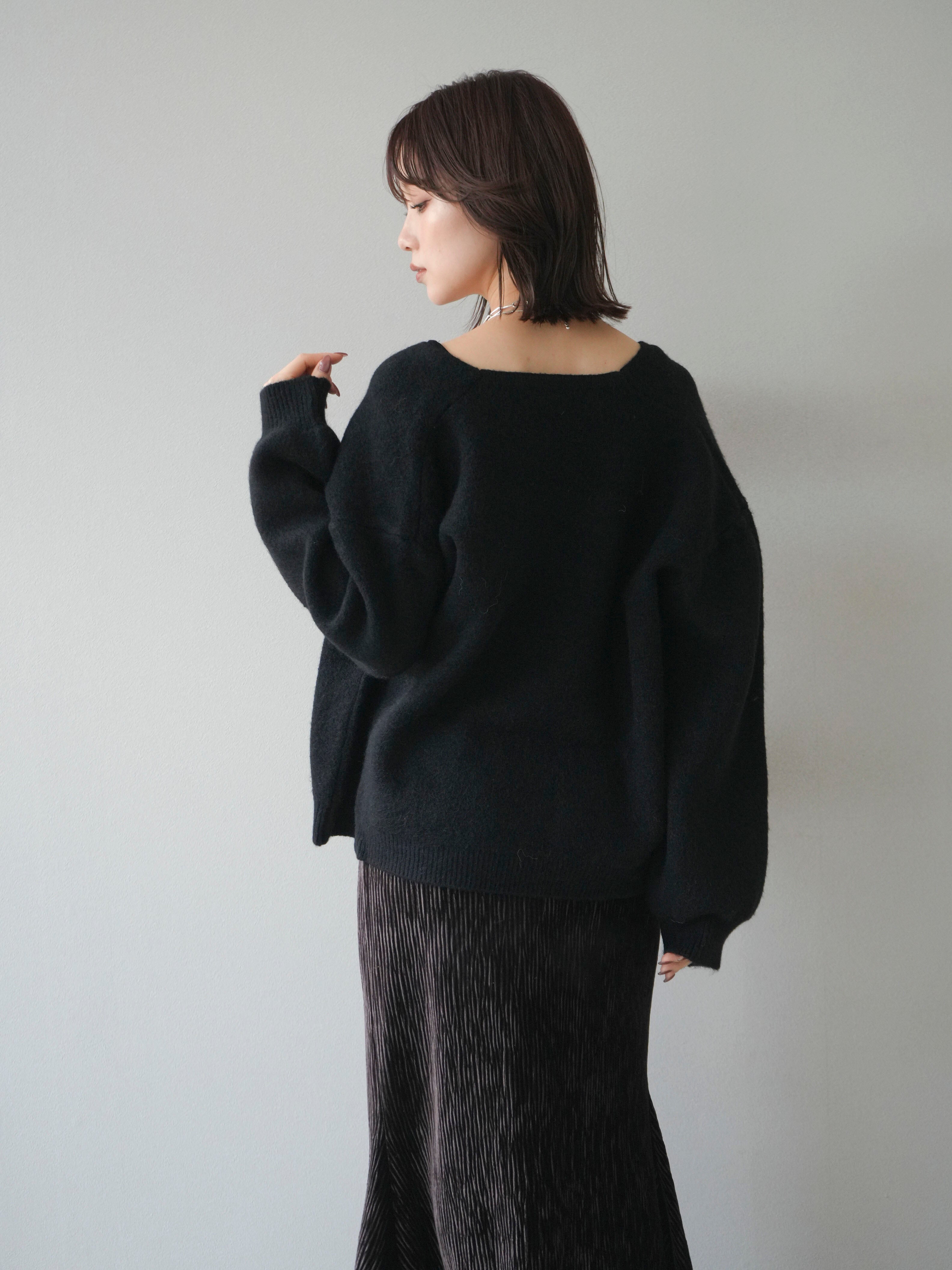 予約]BIGポケットジップニットカーディガン/black – Lumier