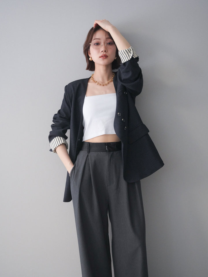 [SET]ノーカラージャケット+ノーカラージャケット(2set)