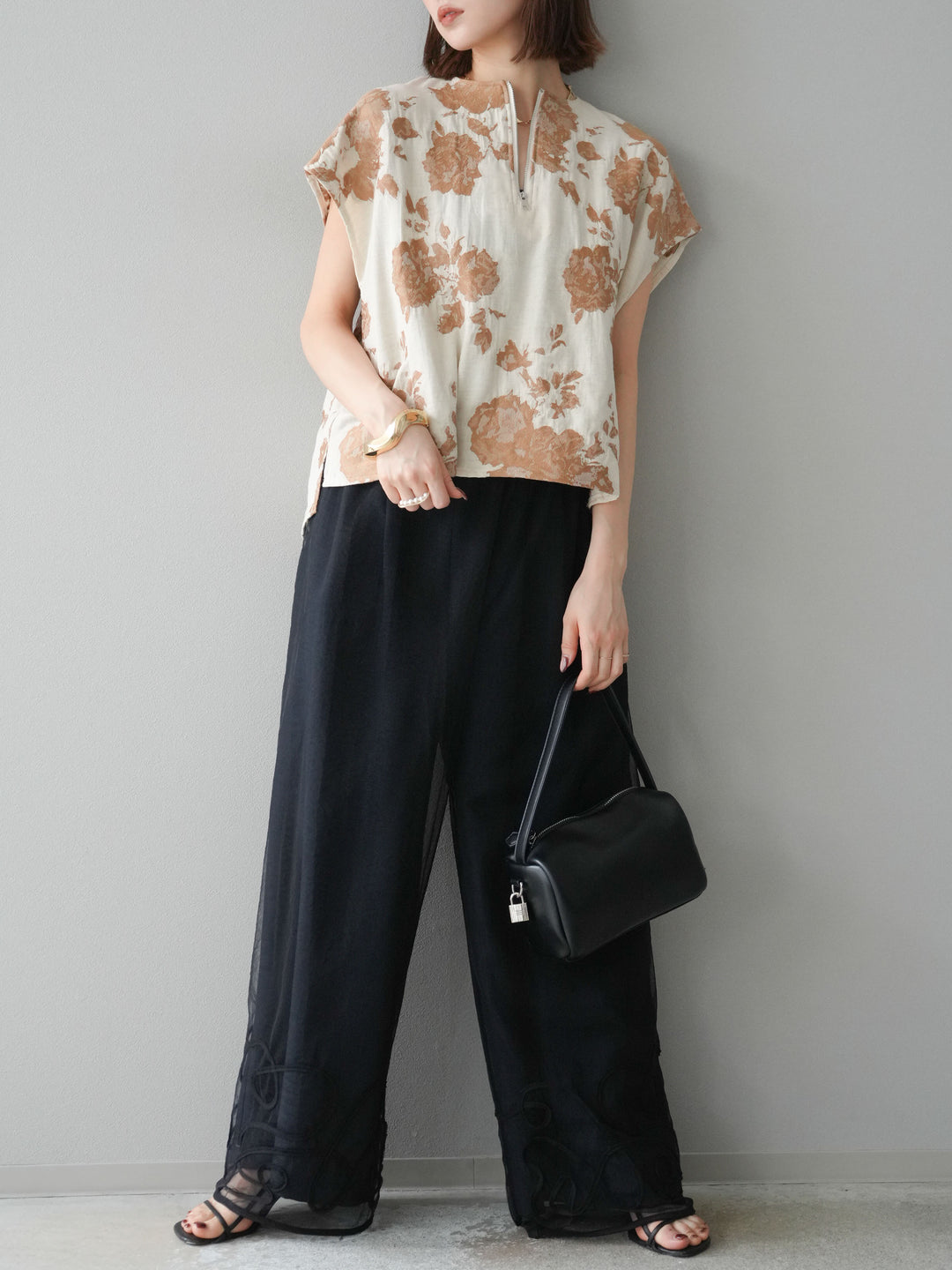 [予約]ジャガードZIPプルオーバー/ベージュ