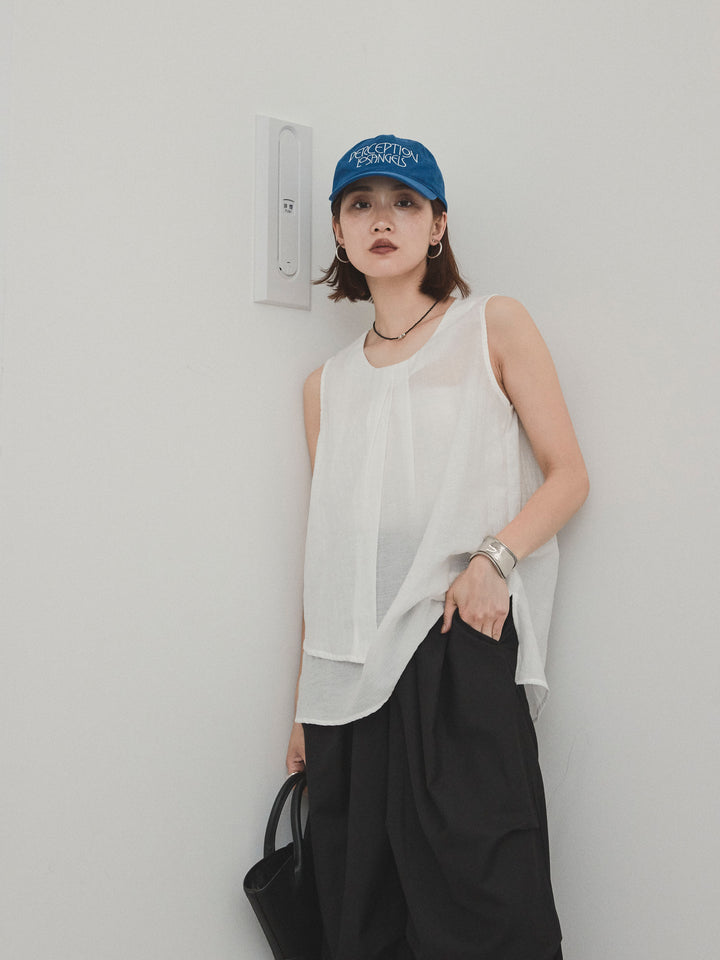 [予約]シアータックアシンメトリーブラウス/アイボリー