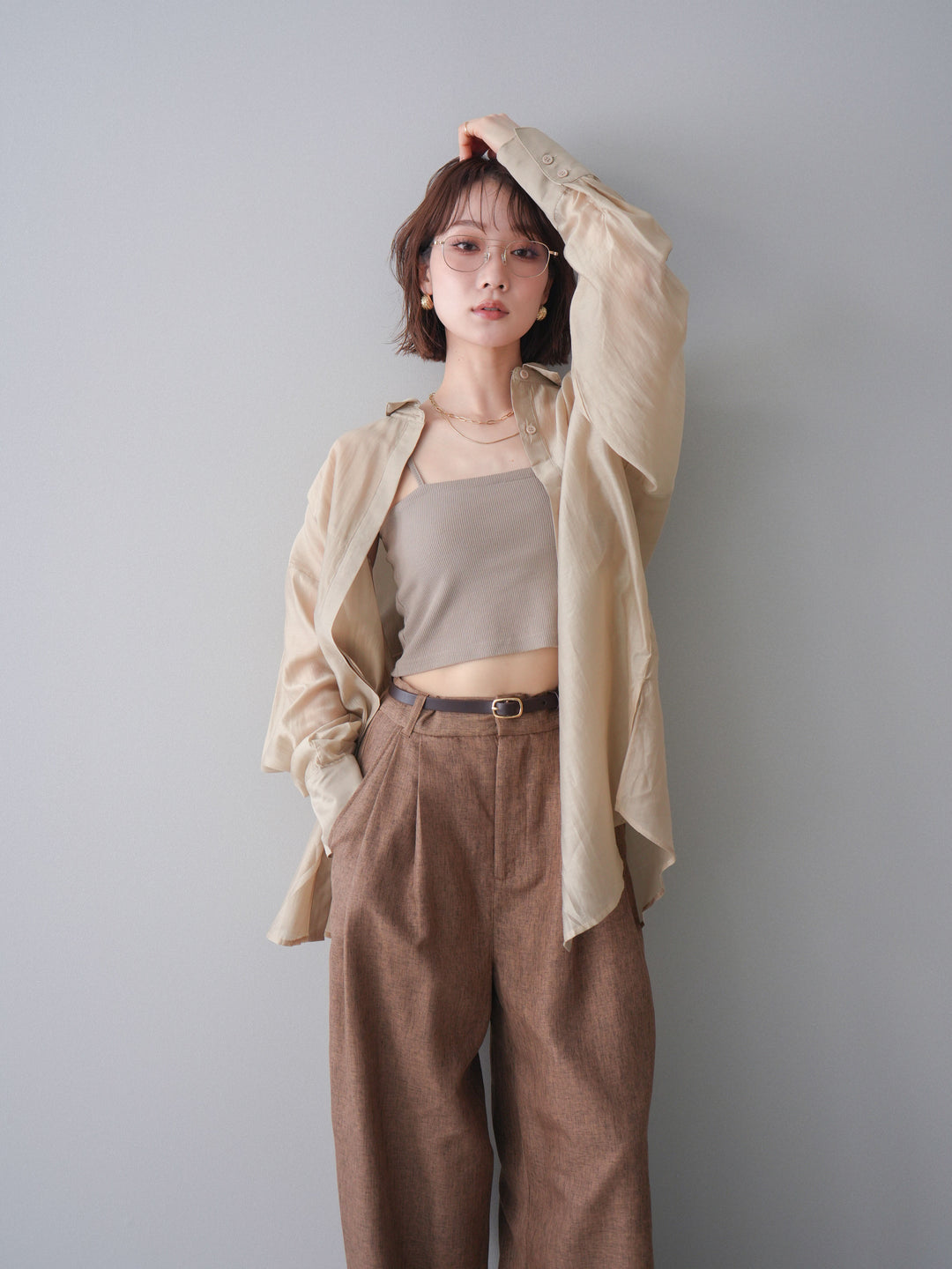 [予約]シアーオーバーシャツ/beige