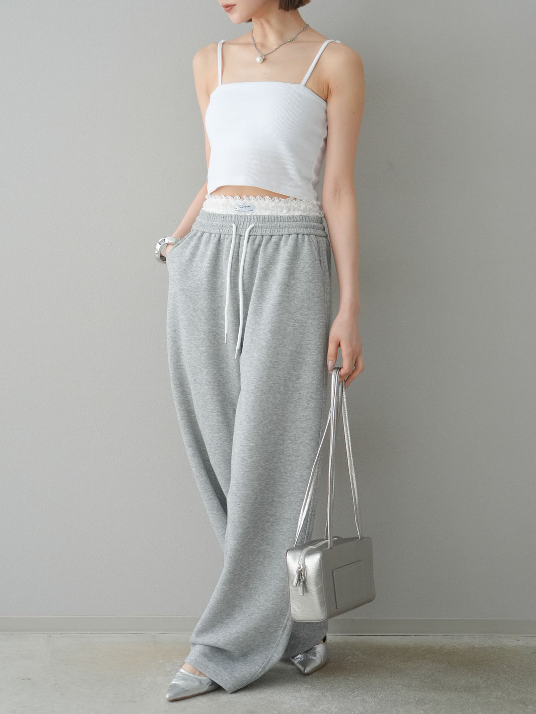 [予約]カップ付テレコリブベアキャミソール/オフ