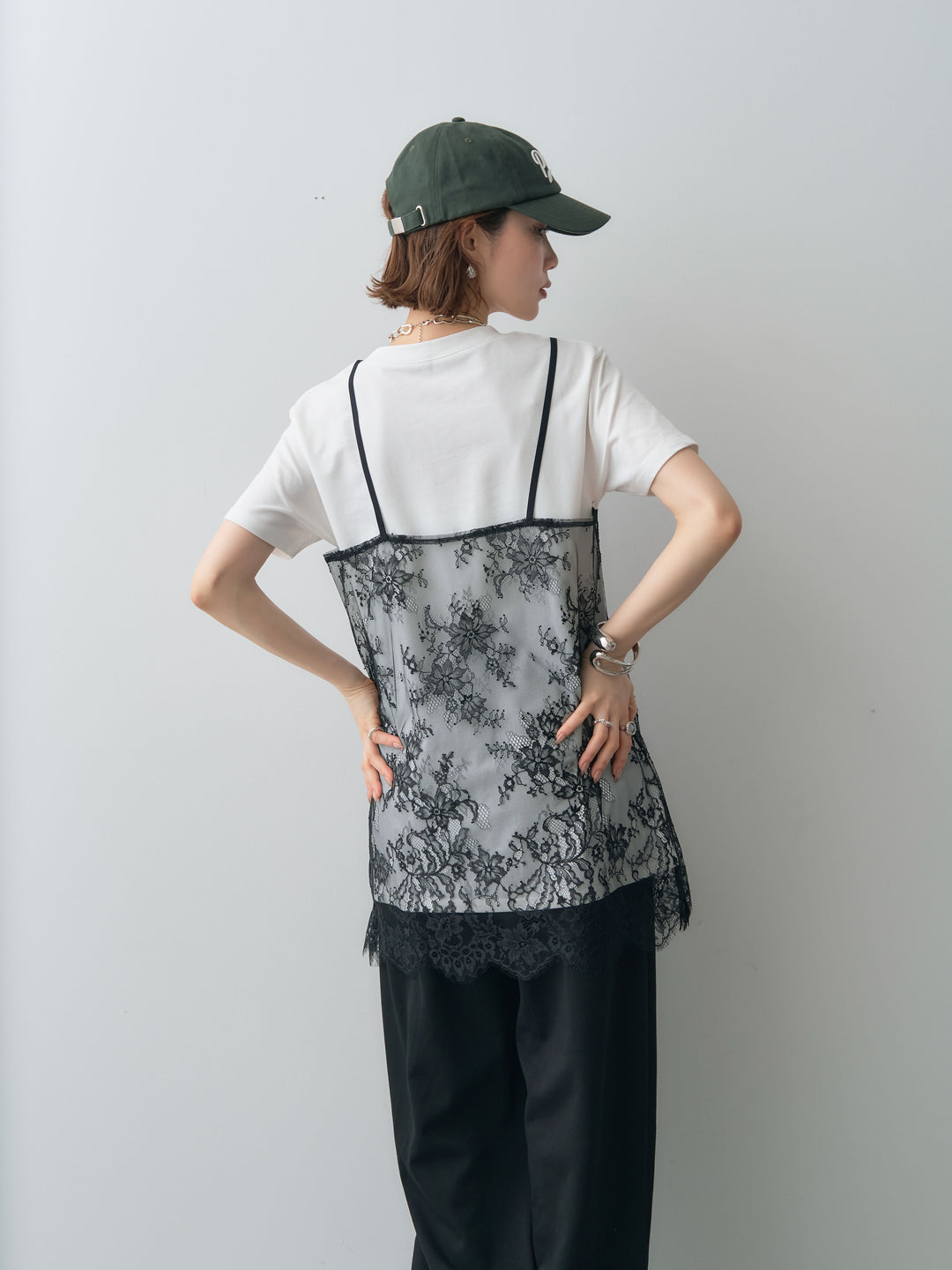 [予約]レースキャミチュニックレイヤードTEE/off