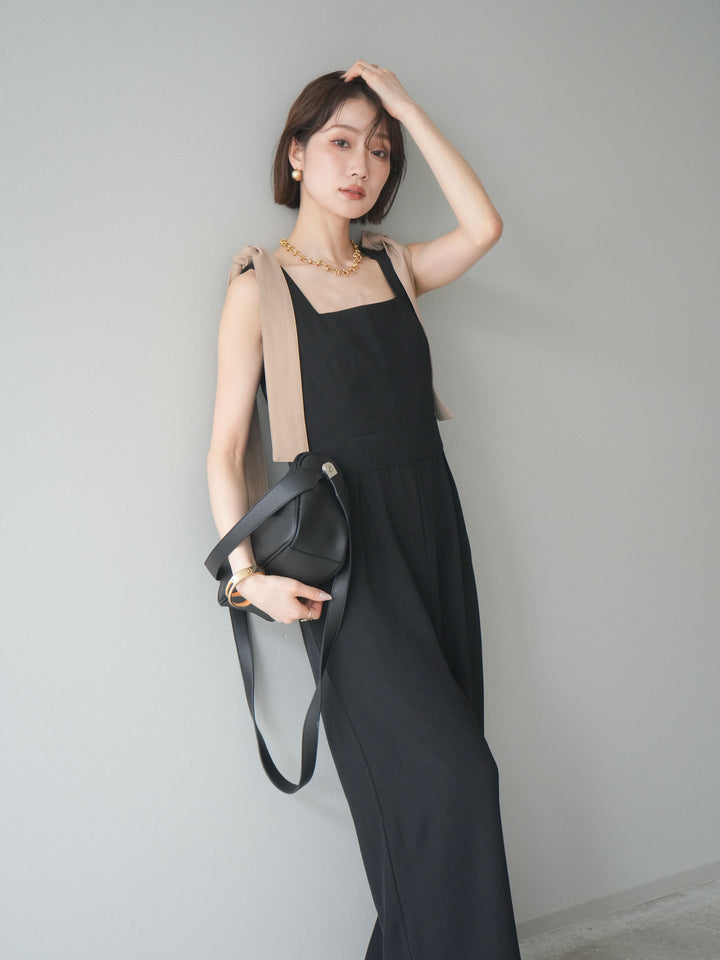 [SET]ショルダーリボンサロペット+選べるアクセセット(2set)