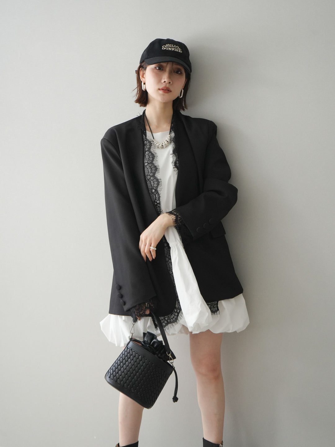 [SET]ノースリバルーンミニワンピース+選べるアクセセット(2set)