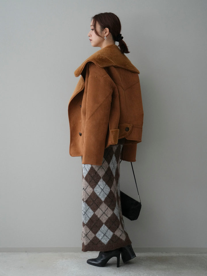 [SET]アーガイルニットプルオーバー&ロングスカートSET UP(2set)