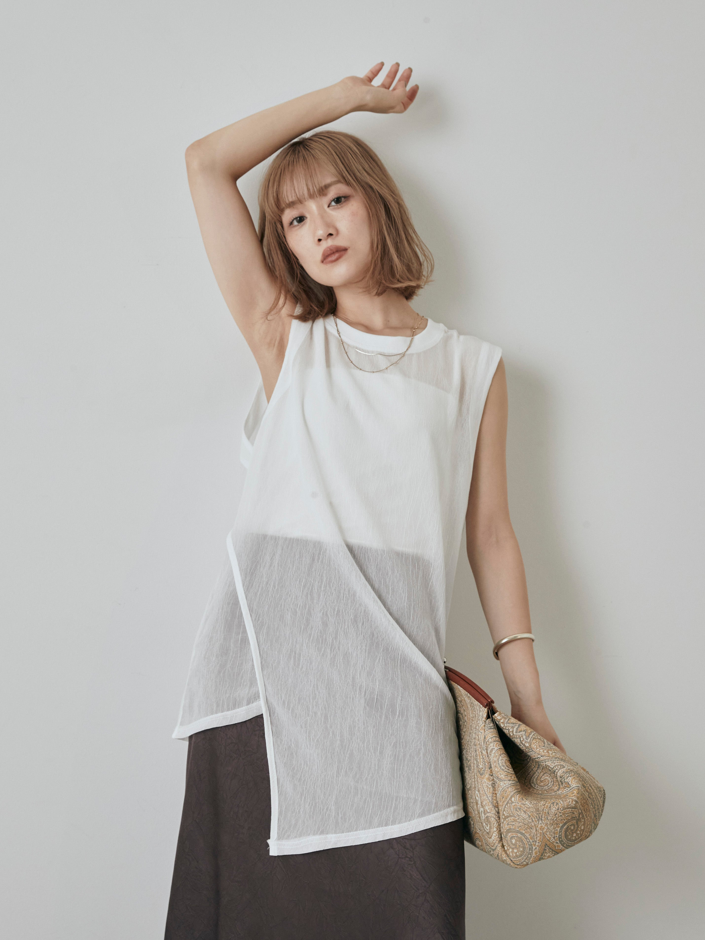 【SUKALA】アシンメトリープリーツプルオーバー ヨガsukala アシンメトリープリーツプルオーバー