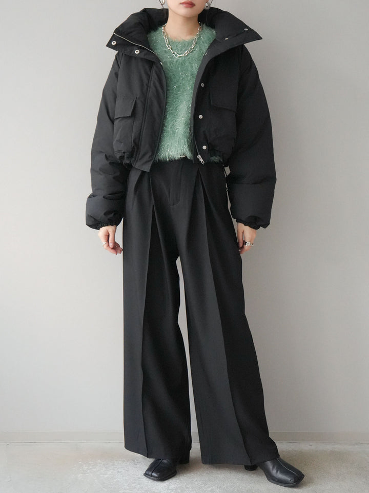 [予約]ファイバーダウンショートブルゾン/ブラック