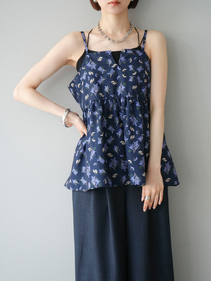 [予約]ブーケプリントキャミソール/ネイビー