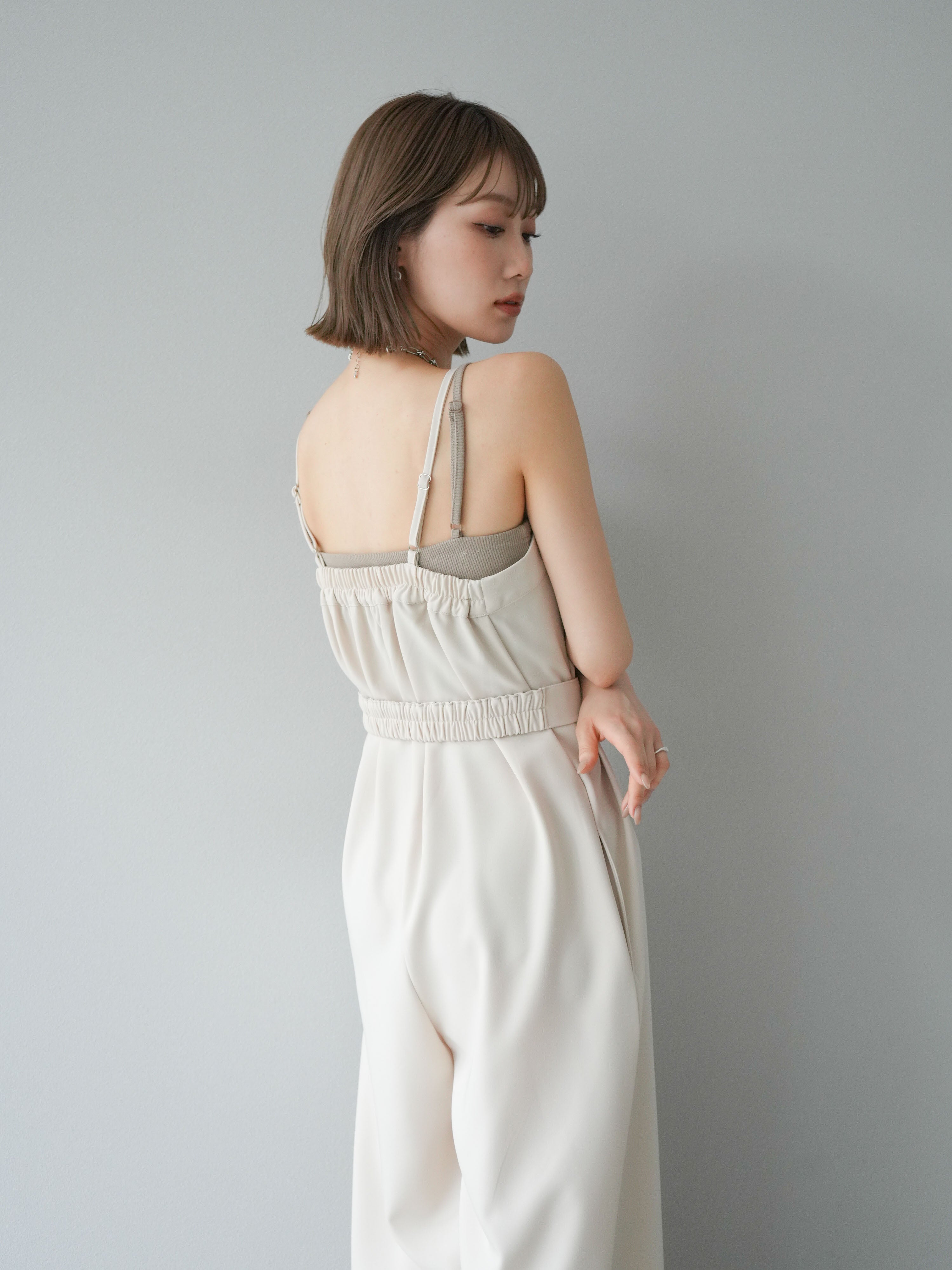 予約]ベルト付きベアサロペット/アイボリー – Lumier