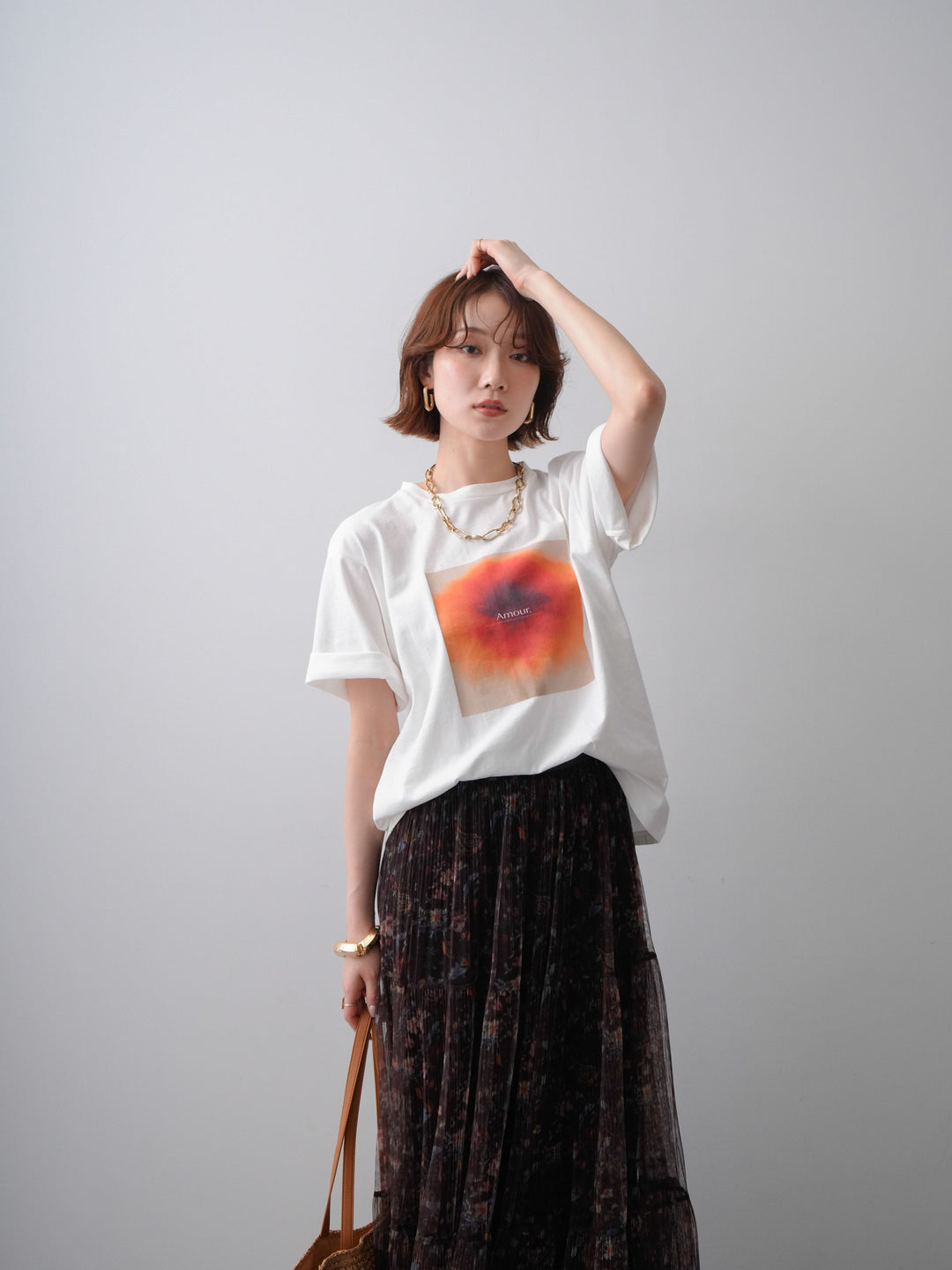 [SET]ニュアンスフローラルフォトTEE+選べるアクセセット(2set)