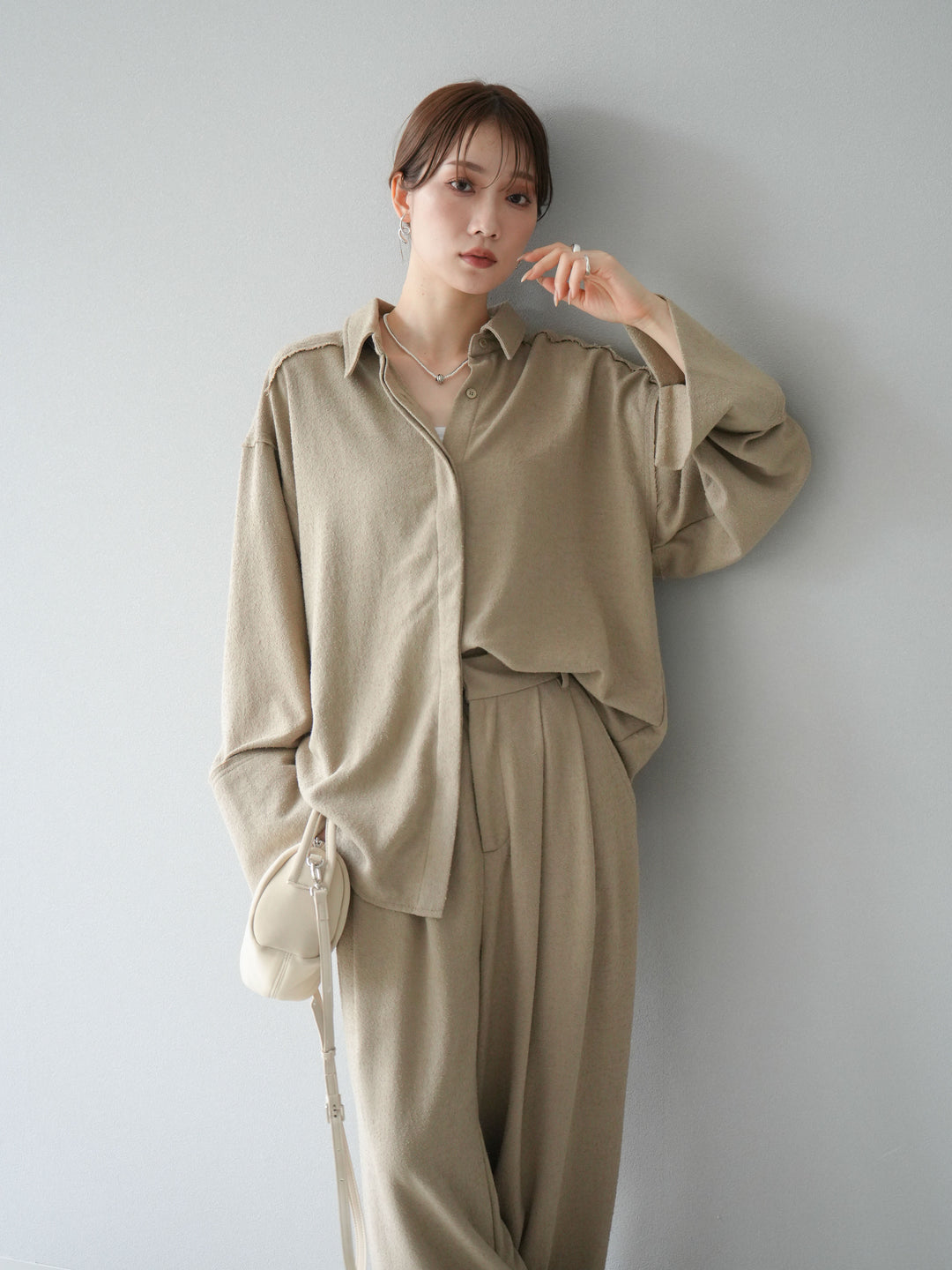 [予約]ネップオーバーシャツ/ベージュ