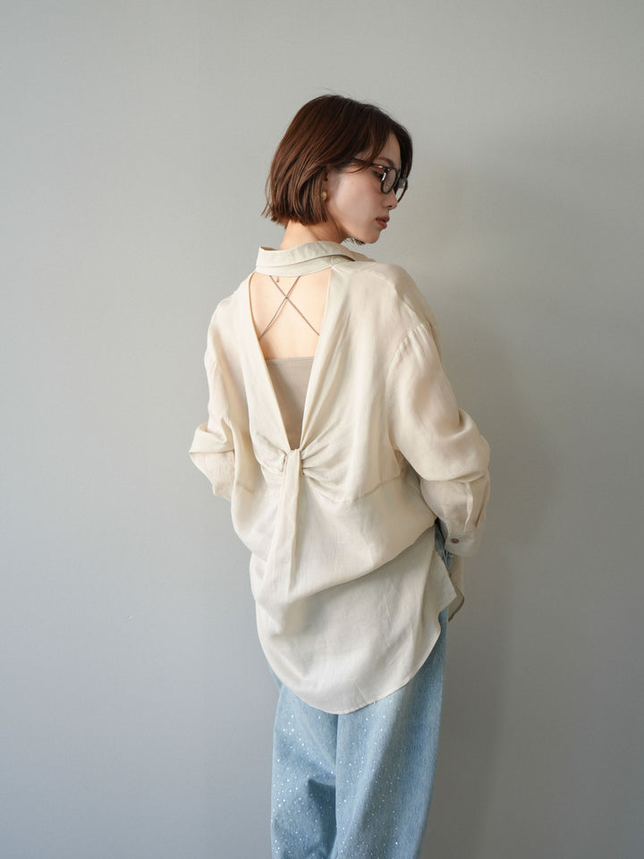 [予約]バックオープンツイストシャツ/beige