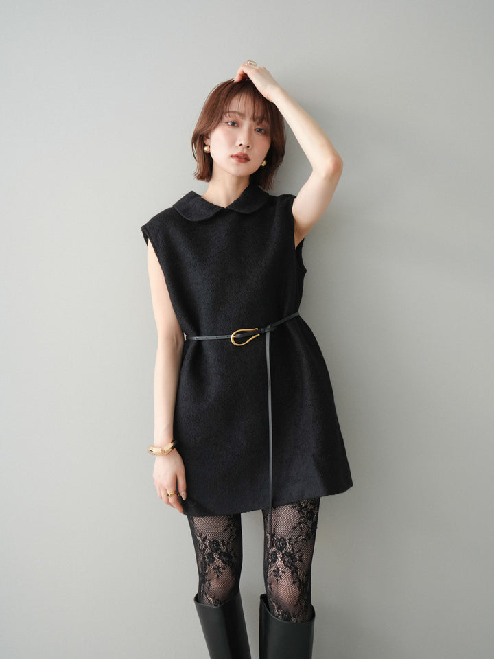 [SET]襟付きブークレミニワンピース+選べるアクセセット(2set)