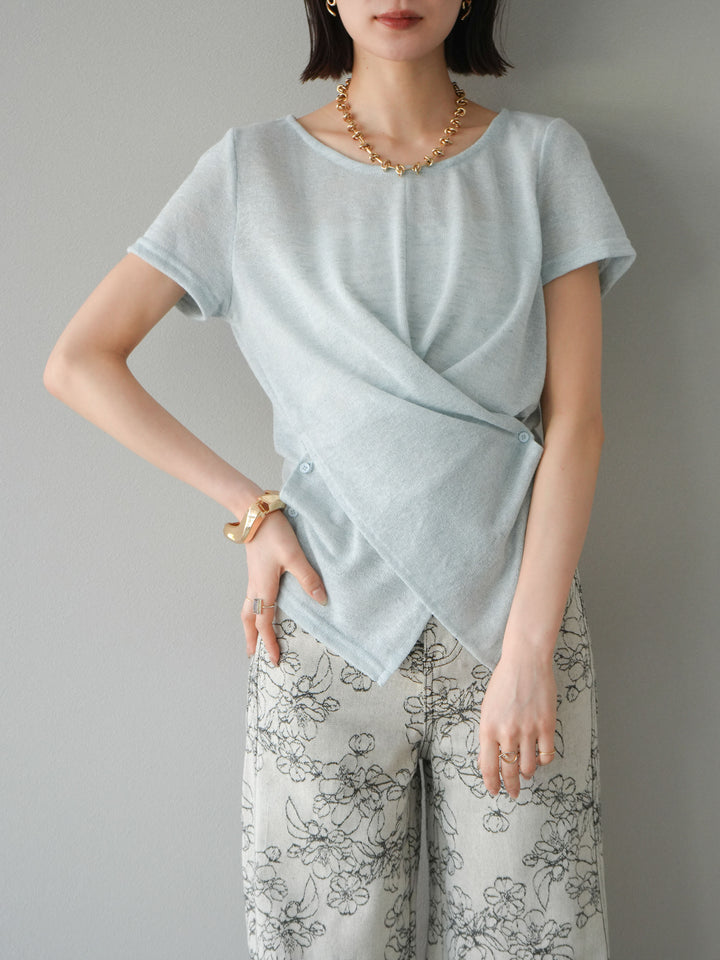 [預購] Cache-Coeur 薄紗針織套頭衫/藍色