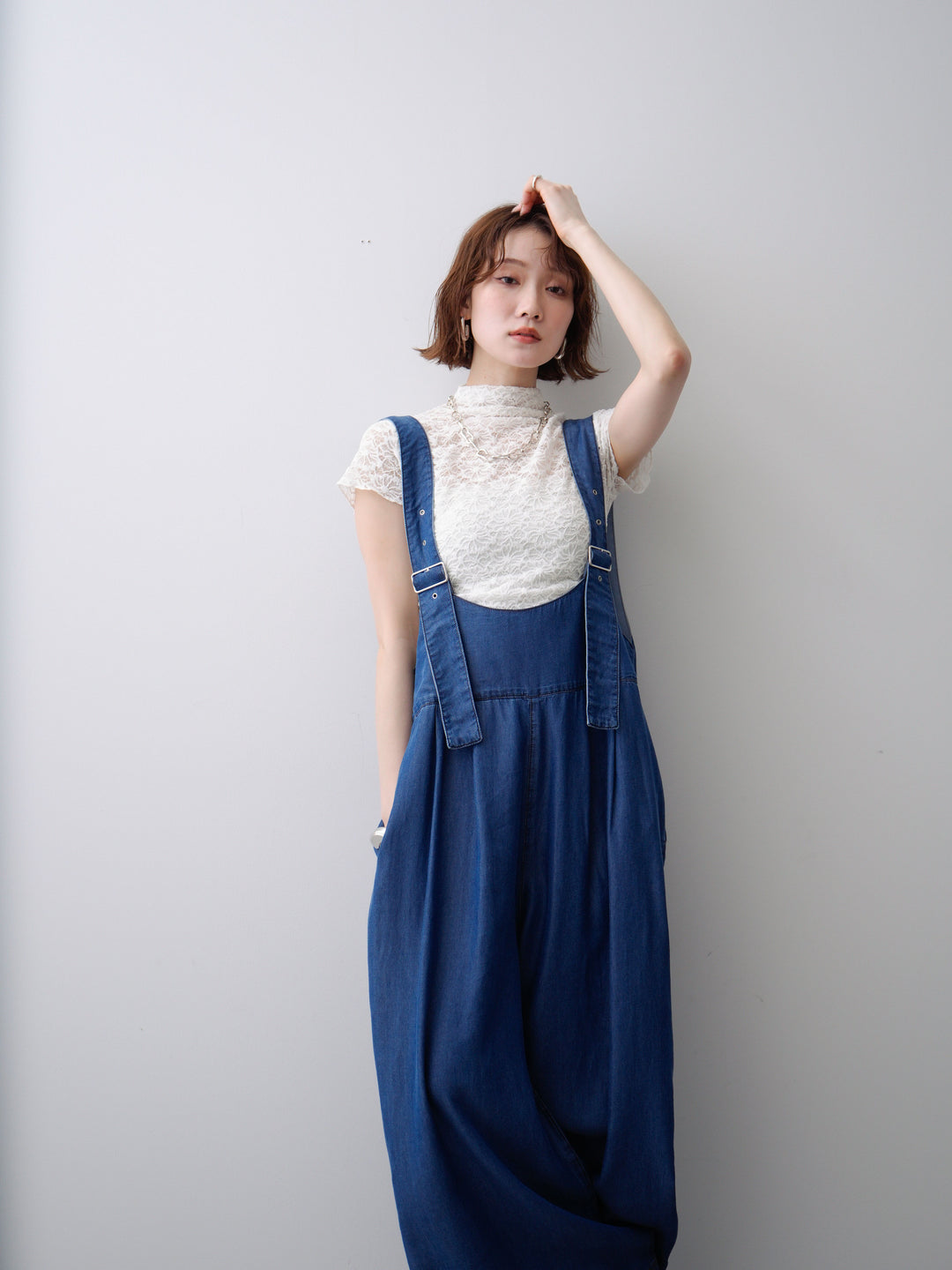 [予約]前後2WAYテンセルデニムオールインワン/blue