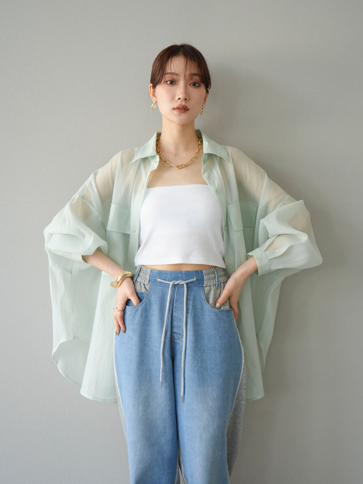 [SET]BIGポケットオーバーシアーシャツ+BIGポケットオーバーシアーシャツ(2set)