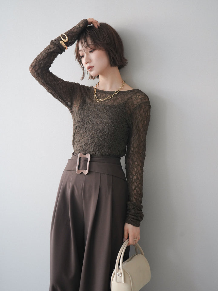 [予約]バックラウンドジャガードレーストップス/brown