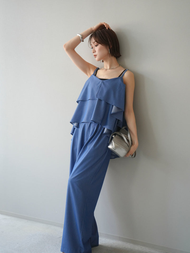 [予約]ティアードキャミソール/black