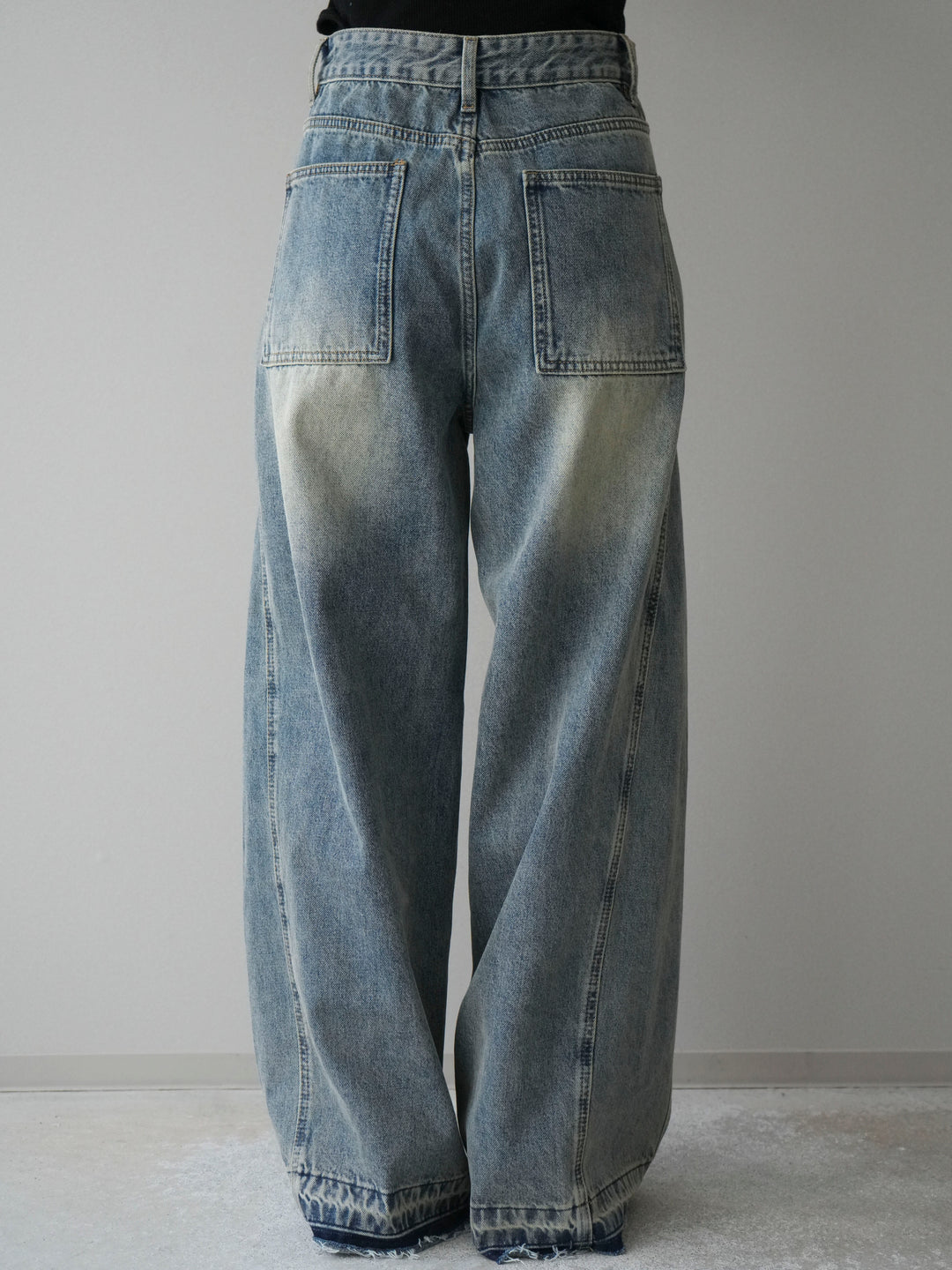 [予約]染めデザインポケットデニムパンツ/blue