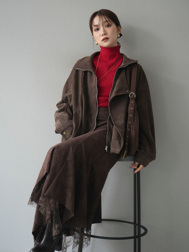 [予約]スエードライダースミドルジャケット/brown