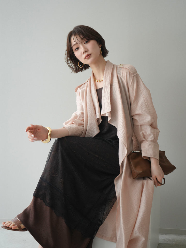 [予約]シアートレンチロングコート/pink