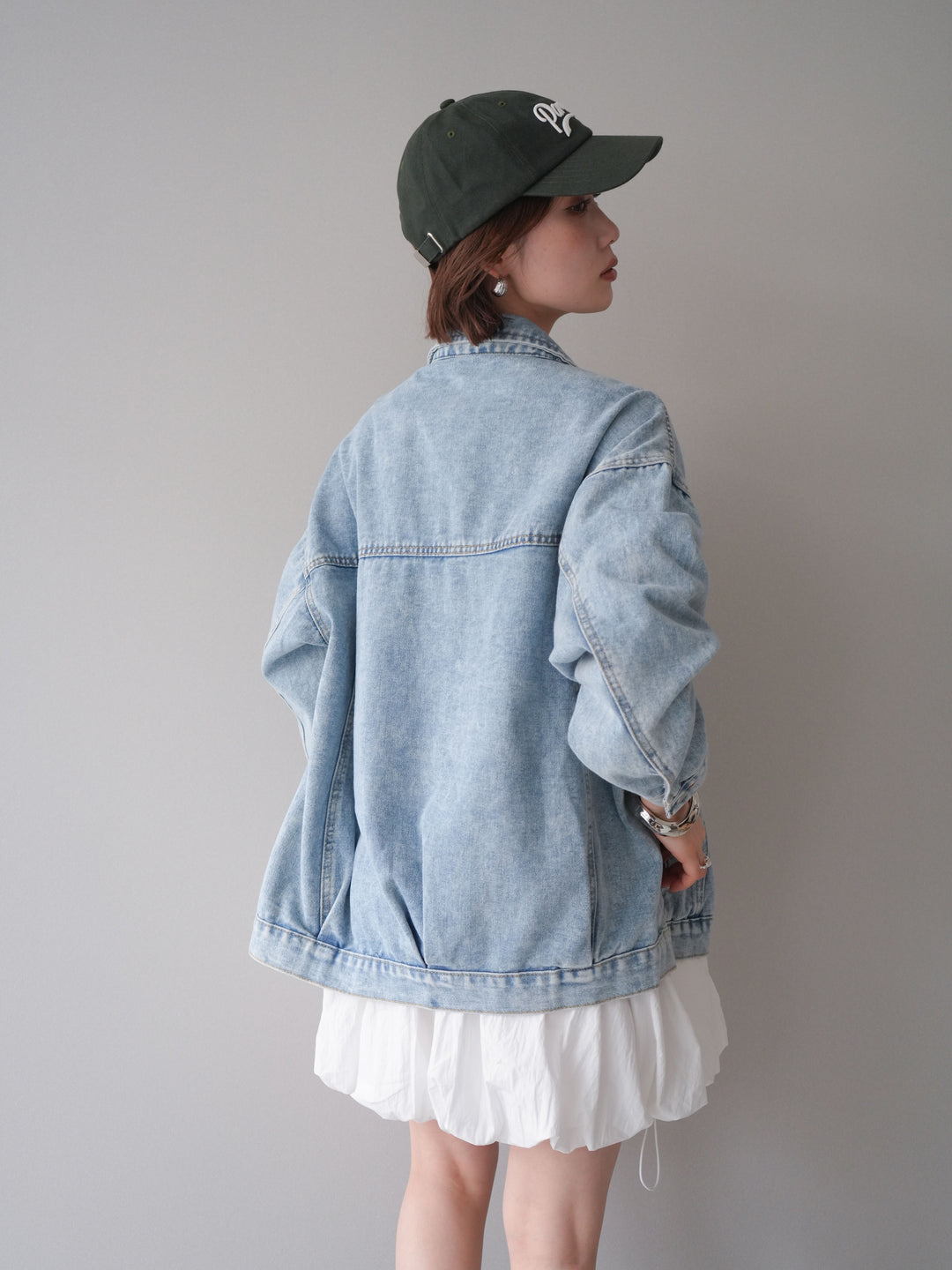 [予約]ドロストバルーンミニワンピース/white