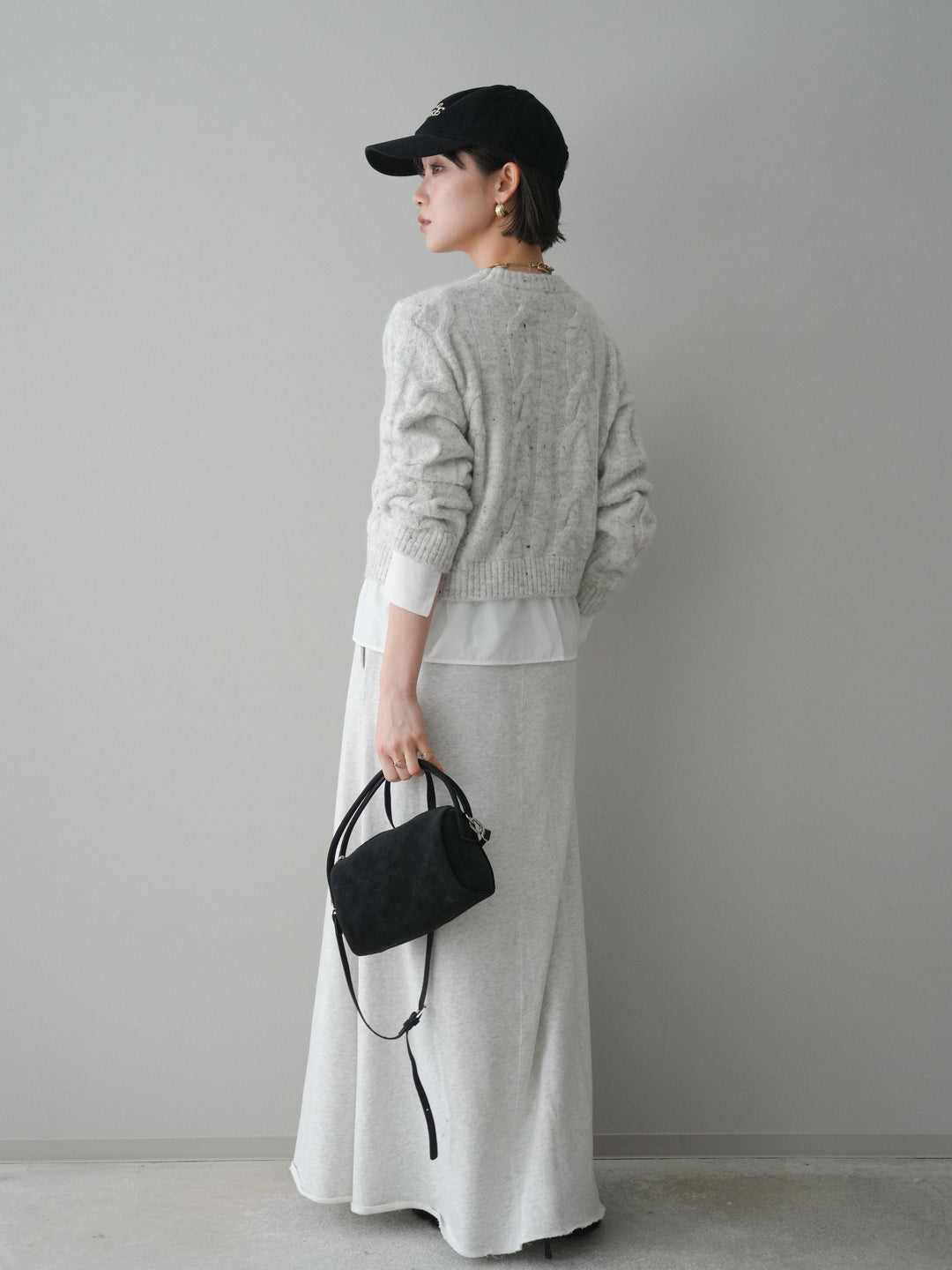 [予約]スウェットフレアロングスカート/oatmeal