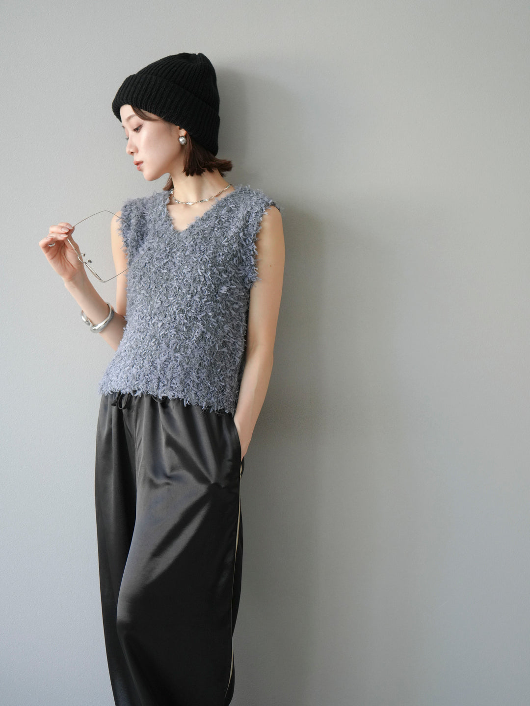 [予約]ニットビーニー/グレー