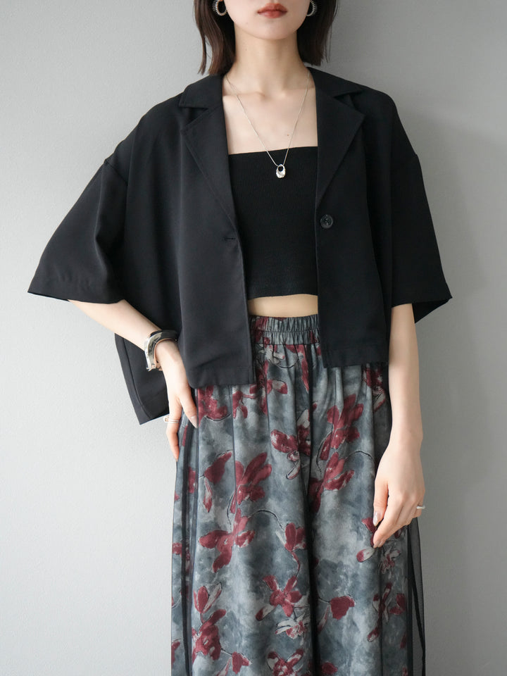 [予約]ハーフショートジャケット/ブラック