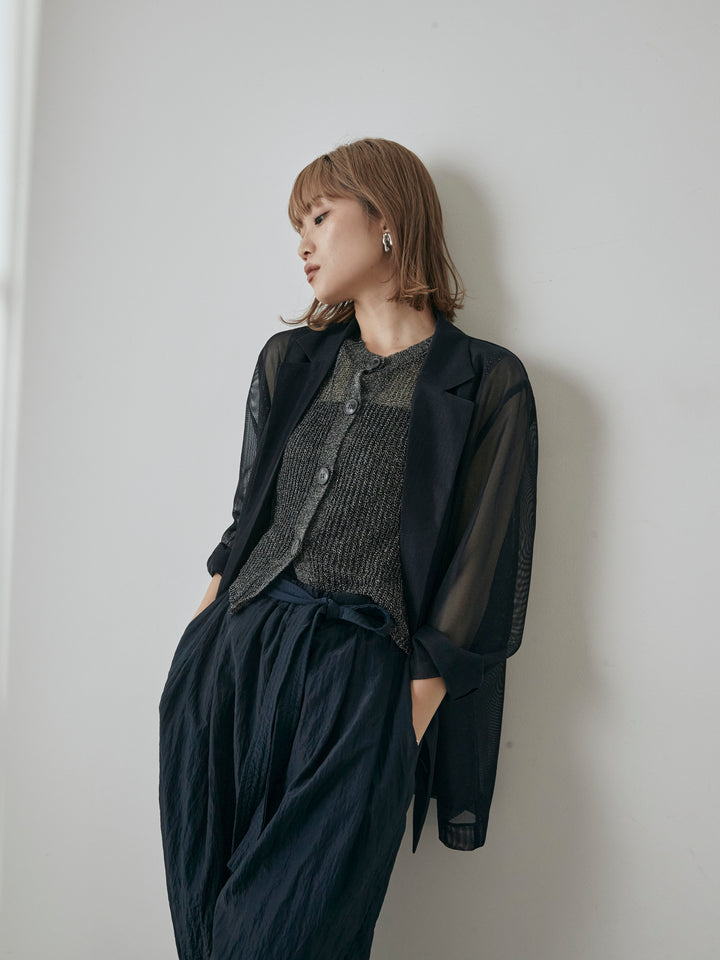 [予約]メッシュテーラードジャケット/ネイビー