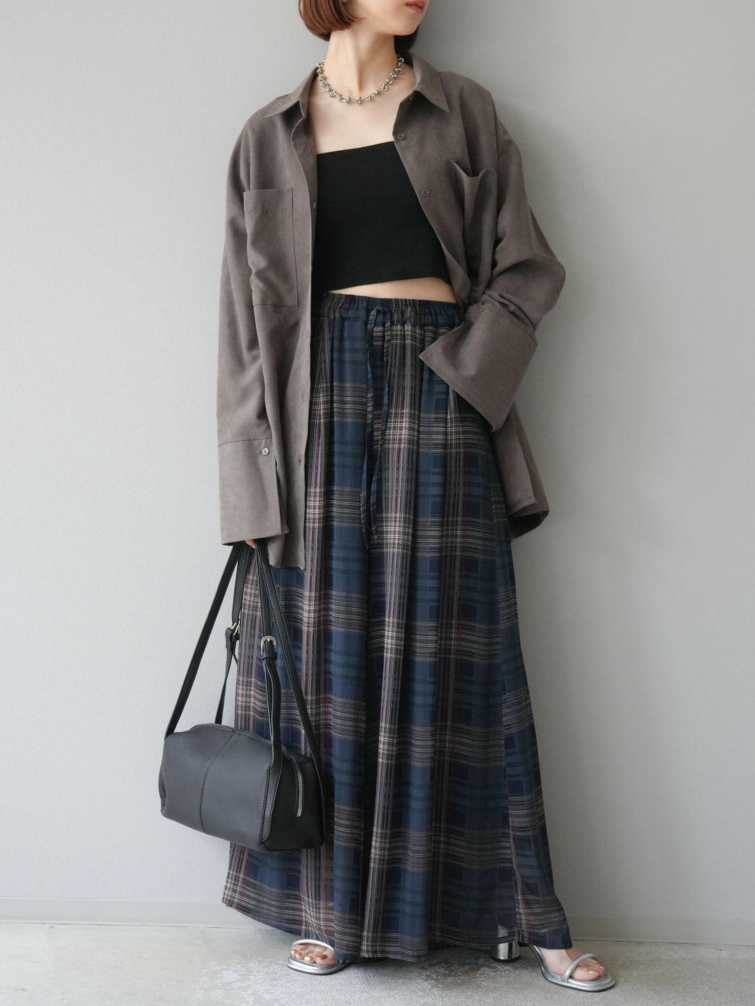 [予約]スエードライクBIGカフスオーバーシャツ/ブラウン