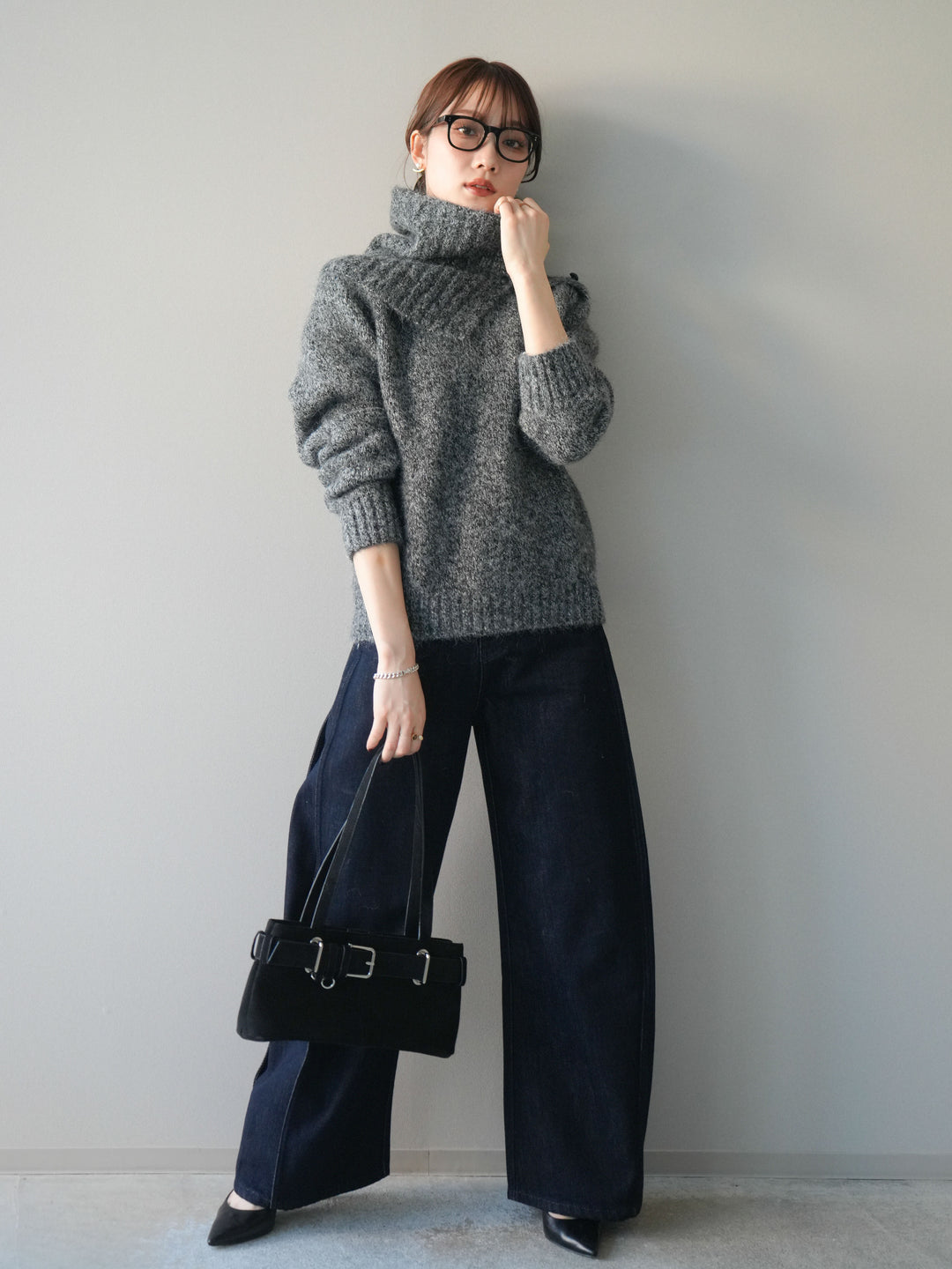 [予約]バレルレッグデニムパンツ/navy