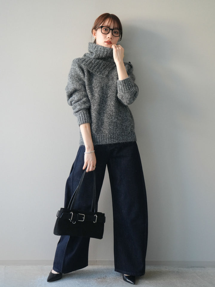 [予約]バレルレッグデニムパンツ/navy