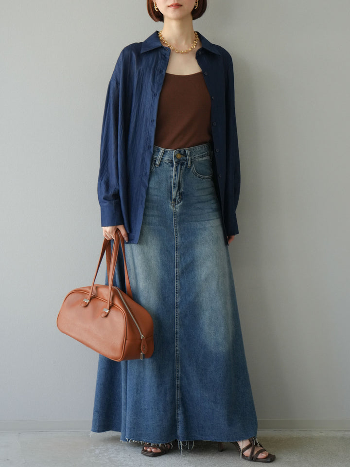 [予約]ワッシャーシャイニーシャツ/ブルー