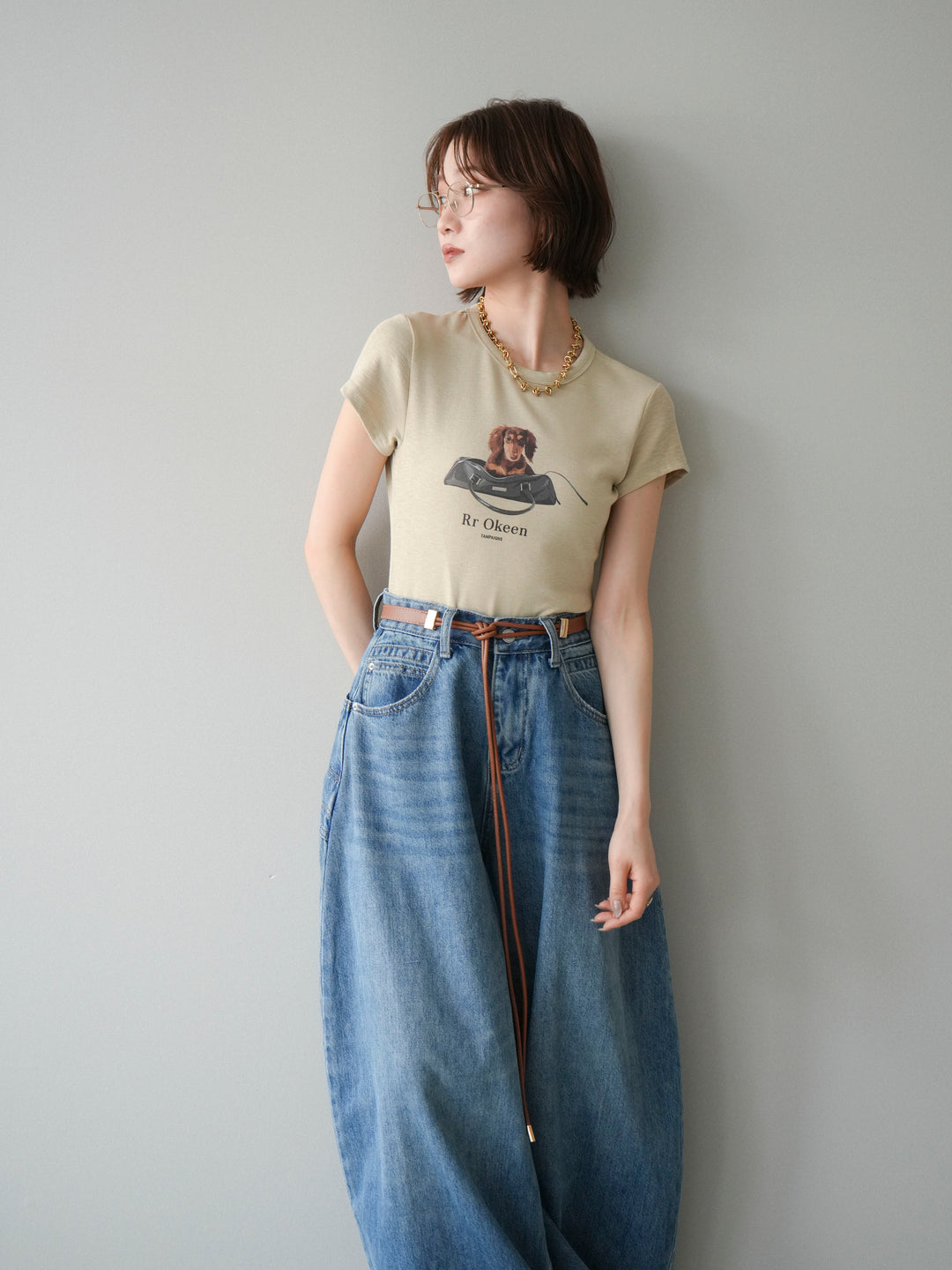 【預購】狗狗迷你T卹/米色