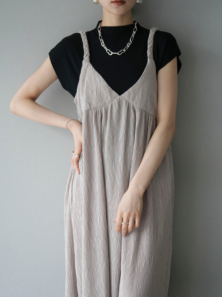 Willow braided string camisole dress/greige