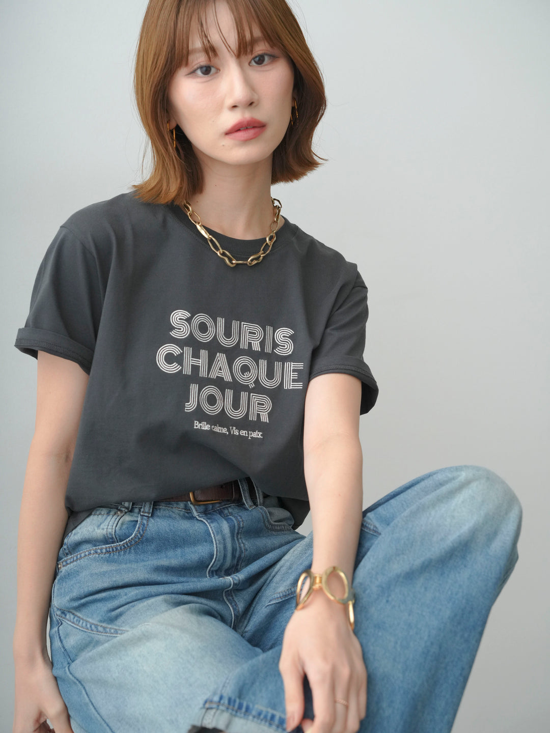 [予約]ロゴ刺繍TEE/sumikuro