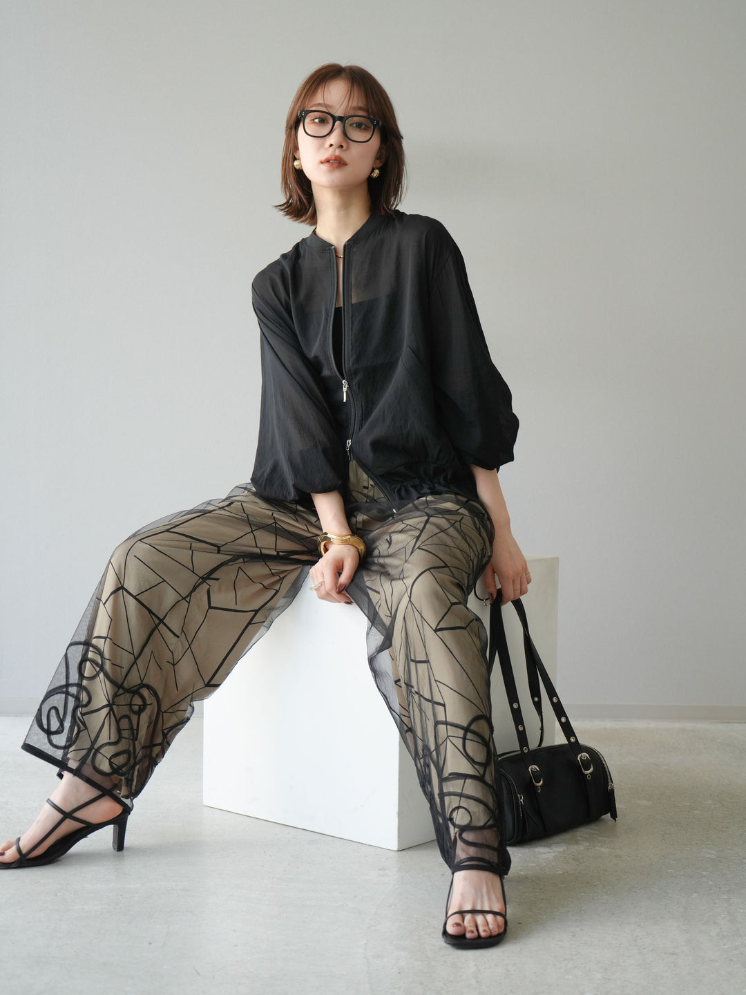 [預訂] Washer Sheer Blouson/黑色