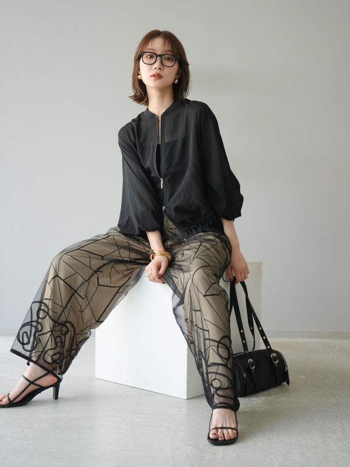 [預訂] Washer Sheer Blouson/黑色